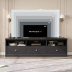 Meuble TV pour téléviseur 75 pouces, meuble de divertissement moderne du milieu du siècle avec tiroir de rangement, console multimédia en bois pour salon