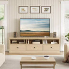 TV Stand for 75 Inch TV, Mid-Century Modern Entertainment Center with Storage Drawer, Wood Media Console TV Cabinet for Living Room