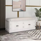 Banc à chaussures de rangement avec portes et étagères réglables