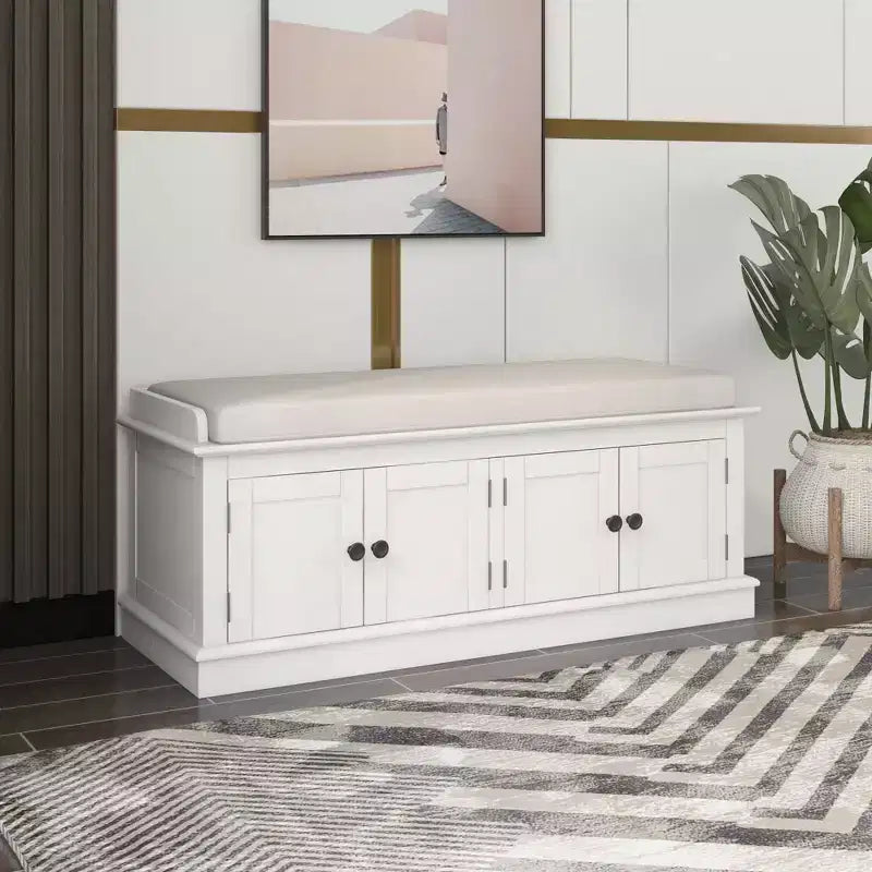 Banc à chaussures Mike Storage de GDFStudio avec portes et étagères réglables