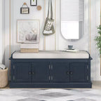 GDFStudio Mike Storage Shoe Bench with Doors and Adjustable Shelves