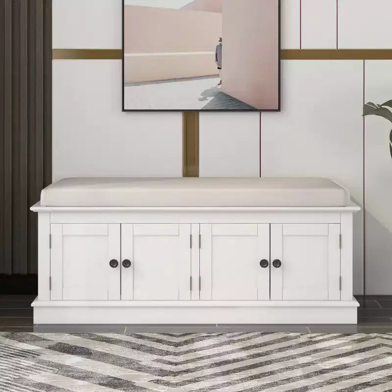 Banc à chaussures Mike Storage de GDFStudio avec portes et étagères réglables