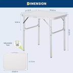 Petite table pliante avec hauteur réglable, cadre léger en aluminium, table de camping portable avec poignée de transport, argent