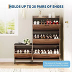 Banc de rangement pour chaussures, banc d'entrée en bois avec 4 tiroirs basculants et siège rembourré, meuble de rangement pour chaussures dissimulé pour couloir et salon