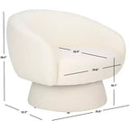 Fauteuil d'appoint pivotant, ivoire (SFV4822)