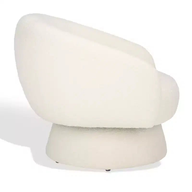 Fauteuil d'appoint pivotant Petryna Boucle, ivoire (SFV4822)