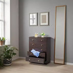 Karl Home 6-Drawer Brown Particle Board 25.98in. W Chest of Drawer