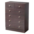 Commode 6 tiroirs en panneaux de particules marron, 66 cm (L)