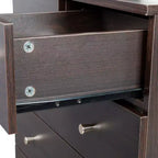 Commode 6 tiroirs en panneaux de particules marron, 66 cm (L)