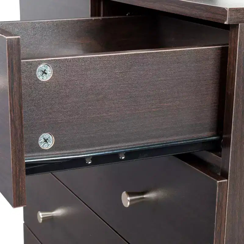 Commode 6 tiroirs en panneaux de particules marron, 66 cm (L)