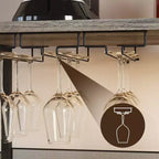 Meuble de bar à vin 3 niveaux avec casier à vin et espace de rangement, buffet avec porte-verres et porte grillagée, pour cuisine, salon et bar