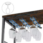 Meuble de bar à vin 3 niveaux avec casier à vin et espace de rangement, buffet avec porte-verres et porte grillagée, pour cuisine, salon et bar
