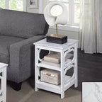 HomeStock 23.75 in.H White Color Rectangle Wood Table Top End Table 1 -piece