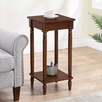 HomeStock 28 in.H Brown Color Rectangle Wood Table Top End Table 1 -piece