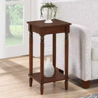 Table d'appoint rectangulaire en bois marron de 28 po avec étagère, 1 pièce