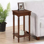 Table d'appoint rectangulaire en bois marron de 28 po avec étagère, 1 pièce