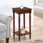 Table d'appoint rectangulaire en bois marron de 28 po avec étagère, 1 pièce