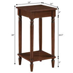 Table d'appoint rectangulaire en bois marron de 28 po avec étagère, 1 pièce