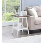 Table d'appoint rectangulaire en bois blanc de 24 po, 1 pièce