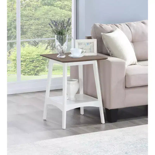 Table d'appoint rectangulaire en bois blanc de 24 po, 1 pièce
