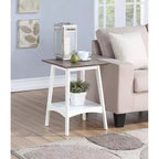Table d'appoint rectangulaire en bois blanc de 24 po, 1 pièce
