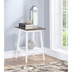 Table d'appoint rectangulaire en bois blanc de 24 po, 1 pièce