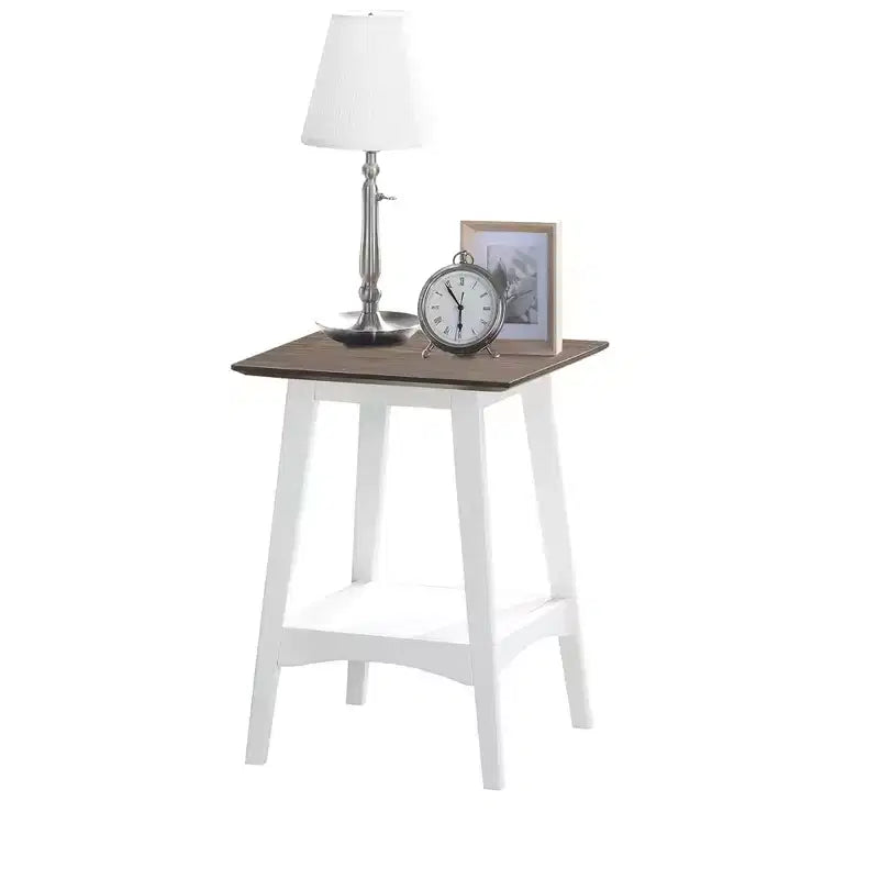 Table d'appoint rectangulaire en bois blanc de 24 po, 1 pièce