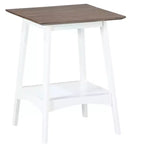 Table d'appoint rectangulaire en bois blanc de 24 po, 1 pièce