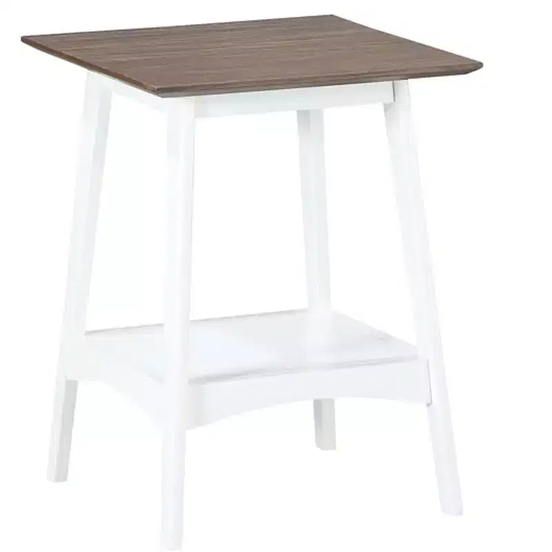 Table d'appoint rectangulaire en bois blanc de 24 po, 1 pièce