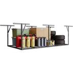 Garage Overhead Storage Racks, Heavy-Duty Steel Ceiling Mount Racks, Adjustable Height,600lbs Capacity, Black