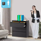Meuble de classement latéral à 3 tiroirs avec serrure, organisateur de rangement en métal pour dossiers format lettre/légal/A4, armoire de bureau noire peu encombrante