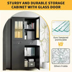 Armoire de rangement verticale de 180 cm avec portes vitrées, étagères réglables et tiroirs verrouillables, organiseur métallique pour le bureau, le garage, la buanderie