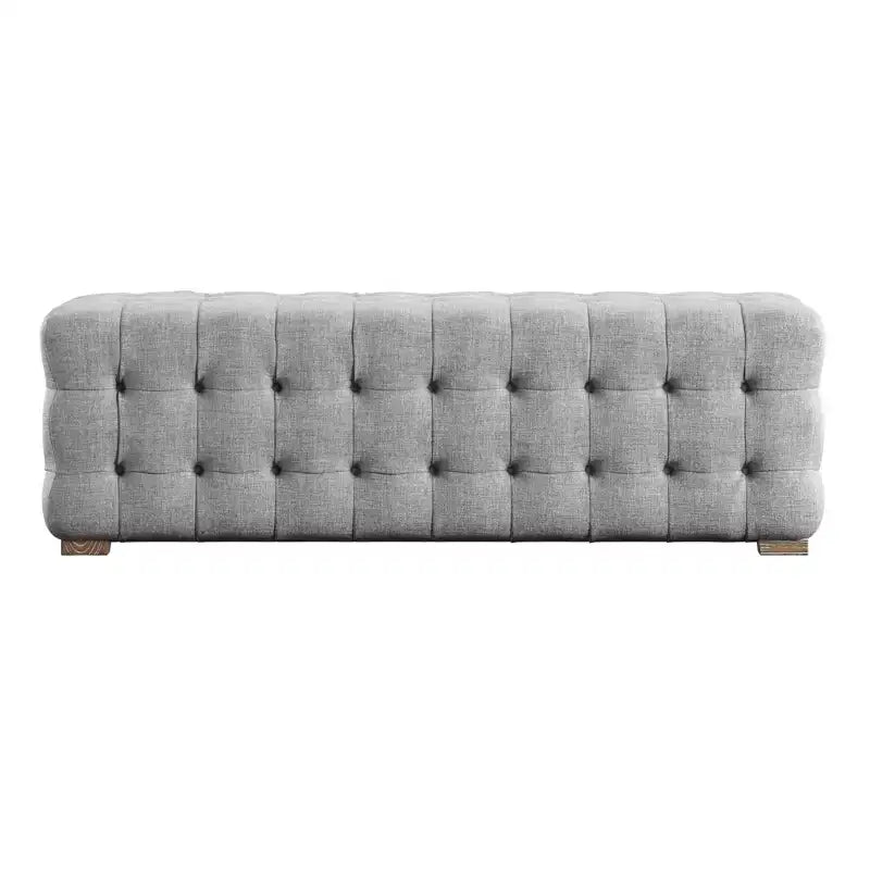 Banc capitonné en tissu lin Knox