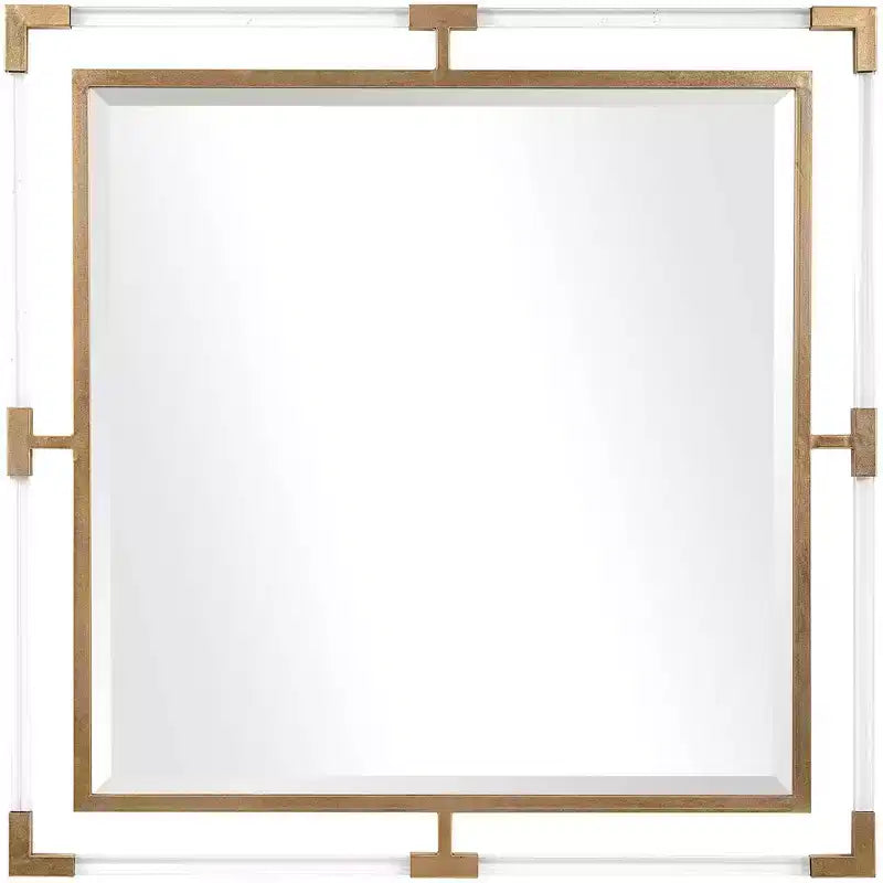 Uttermost Balkan Metallic Gold Leaf 40 Square Wall Mirror