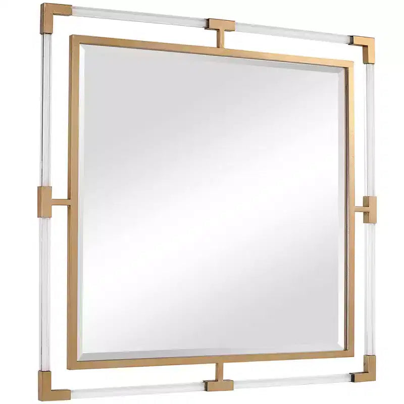 Miroir mural carré Balkan Metallic Gold Leaf 40 po