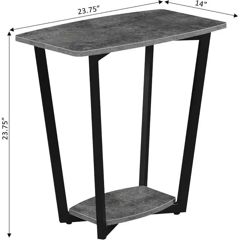 Table d'appoint rectangulaire en métal, 1 pièce