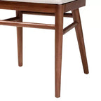Chaise de salle à manger en bois d'acacia et jonc de mer, blanc/noyer brun : style bohème, rembourrage en mousse