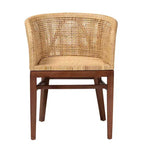 bali & pari Papua Dining Chair: Acacia Frame, Woven Rattan, Bohemian Design, Assembly Required
