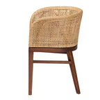 Chaise de salle à manger : Structure en acacia, Rotin tressé, Design bohème, Montage requis