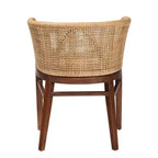 Chaise de salle à manger : Structure en acacia, Rotin tressé, Design bohème, Montage requis