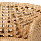 Chaise de salle à manger : Structure en acacia, Rotin tressé, Design bohème, Montage requis