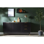Bahut Frêne Chêne/Doré : Meuble d'Appoint Moderne avec Rangement, Meuble d'Entrée, Desserte de Buffet