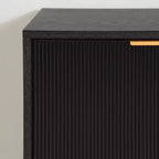 Bahut Frêne Chêne/Doré : Meuble d'Appoint Moderne avec Rangement, Meuble d'Entrée, Desserte de Buffet