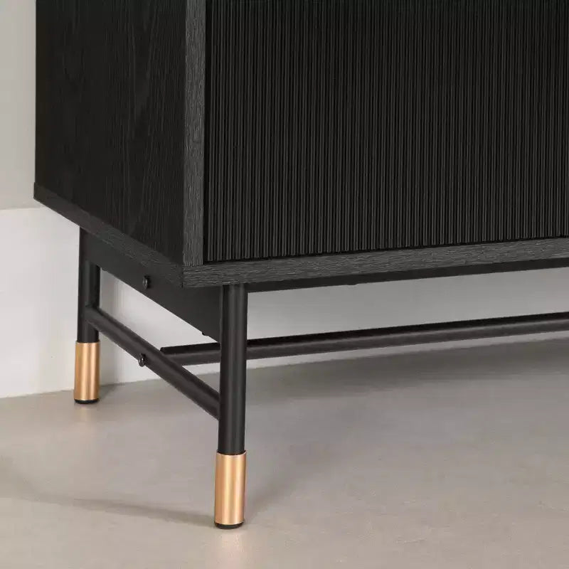 Arlo Sideboard Frêne Chêne/Doré : Bahut moderne avec rangement, meuble d'entrée, buffet de service