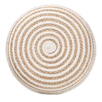 Pouffe de rangement en jonc de mer et corde tressée, blanc/marron naturel : Revêtement en coton, Aucun assemblage requis