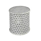Table ronde d'appoint albâtre : Aucun assemblage requis, Plateau de service, Bois, Blanc chiné