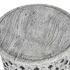 Table ronde d'appoint albâtre : Aucun assemblage requis, Plateau de service, Bois, Blanc chiné