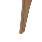 Table basse triangulaire en bois marron clair : style moderne du milieu du siècle, finition orme, piètement croisé unique