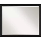 Grace Narrow Brushed Framed Bathroom Vanity Wall Mirror Black - Amanti