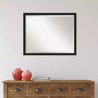 Miroir mural de salle de bain encadré Narrow Brushed Noir 
